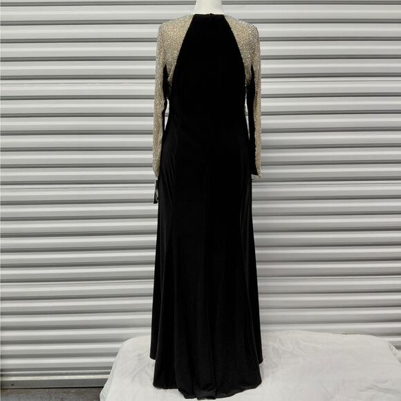 Xscape Beaded Formal Evening Gown 18W Black Wedding Party Mother of Bride Dress - Picture 6 of 13